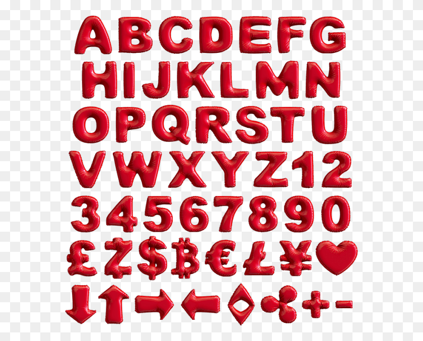 583x617 Красный Шрифт Надувные Буквы, Алфавит, Текст, Слово Hd Png Скачать