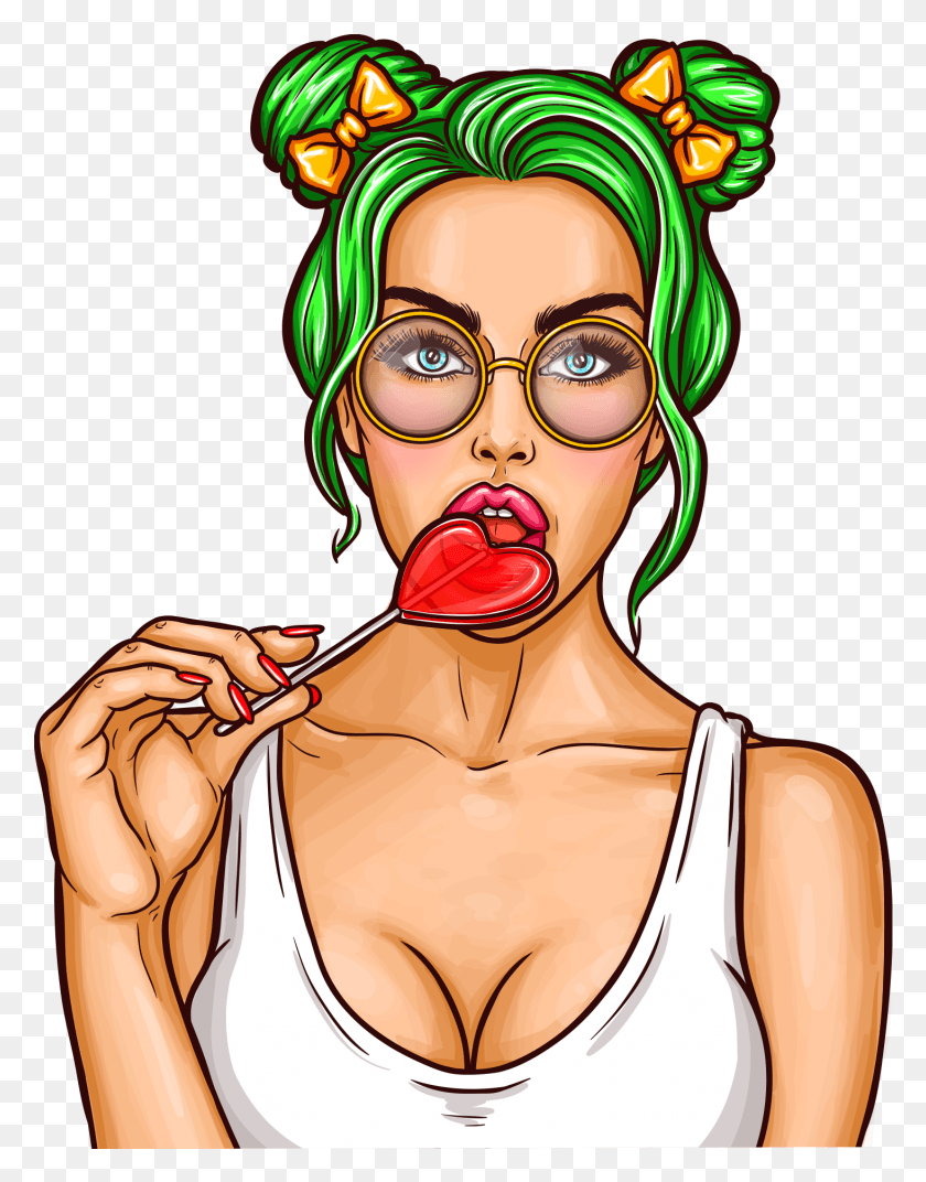 1465x1902 Pop Art Sexy Girl, Food, Person, Human HD PNG Download