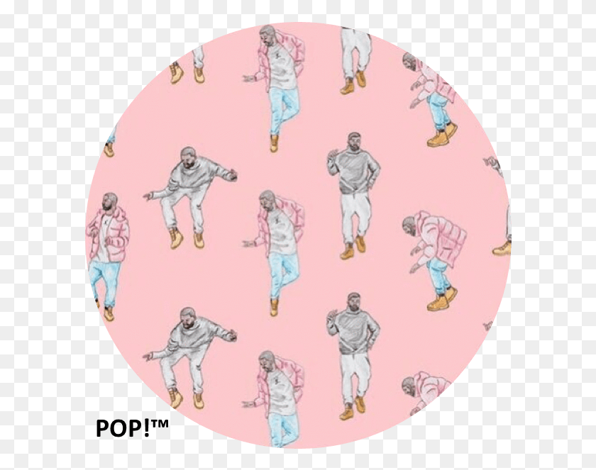 602x603 Pop Coated Pink Hotline Bling Design On An Expanding Drake Pop Socket, Person, Human, Clothing Descargar Hd Png