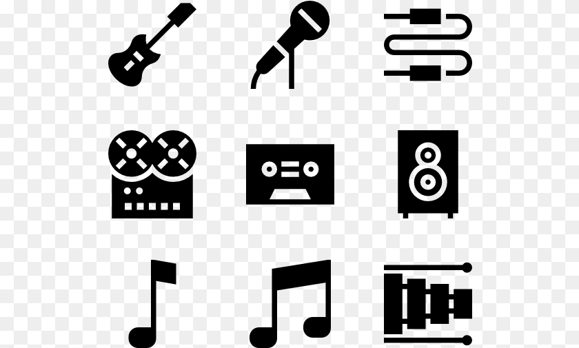 529x505 Pop Music Icon, Gray Sticker PNG