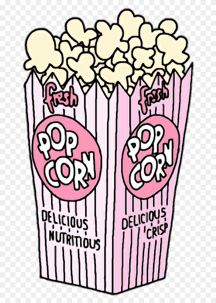 664x1120 Pop Pipoca Popcorn Pink Cinema Tumblr Попкорн, Текст, Слово, Еда Hd Png Скачать