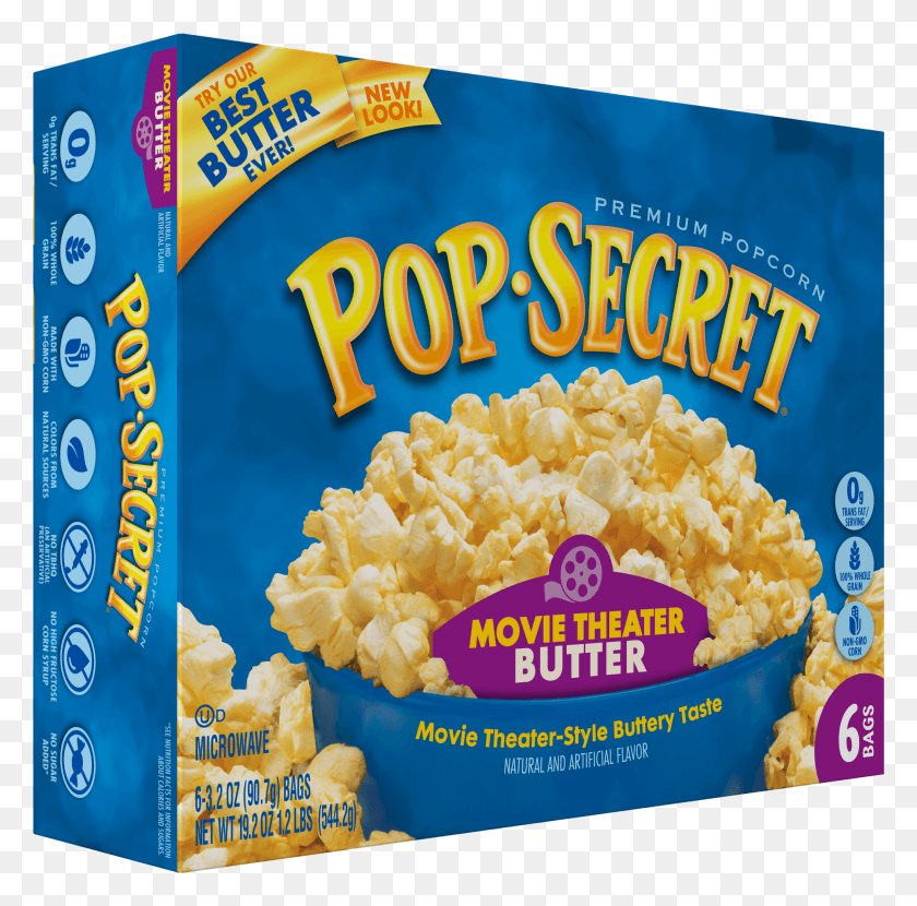 1933x1910 Pop Secret Movie Theater Butter Microwave Popcorn, Food, Snack HD PNG Download