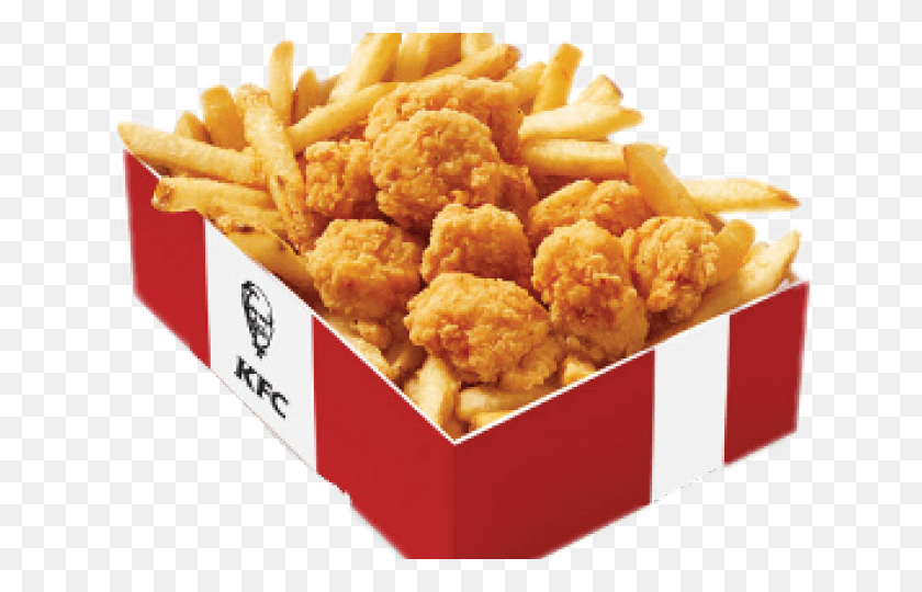 640x480 Popcorn Chicken Snack Box, Fries, Food, Fried Chicken HD PNG Download