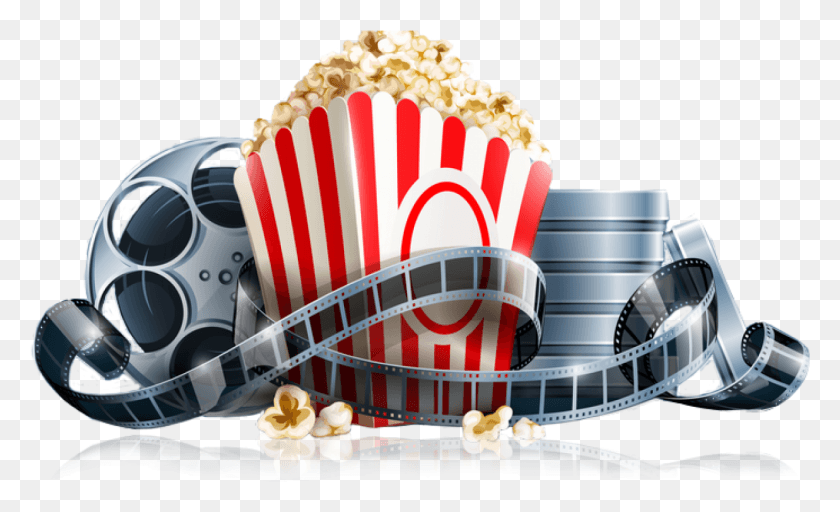 1237x717 Popcorn Movie Strip Movie, Food, Sweets, Confectionery HD PNG Download