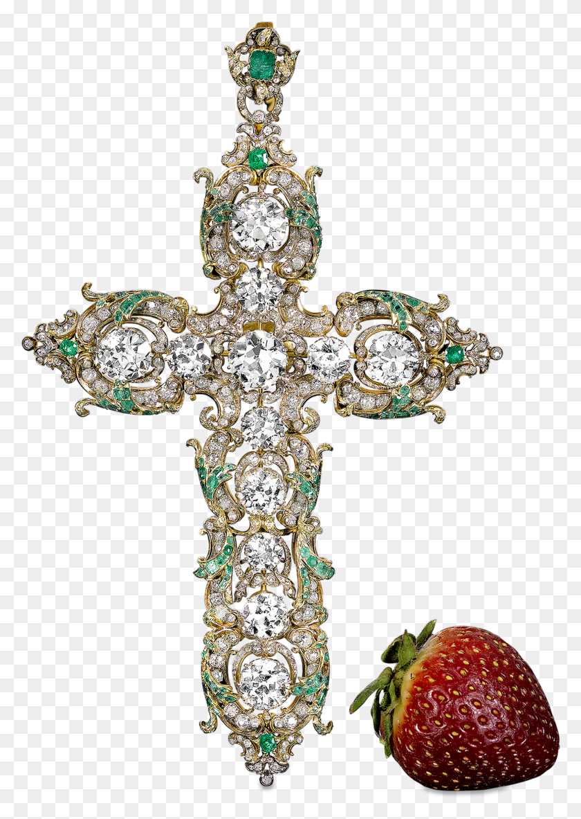 1571x2263 Pope Paul Vi39s Diamond Cross Strawberry, Symbol, Plant, Gemstone HD PNG Download
