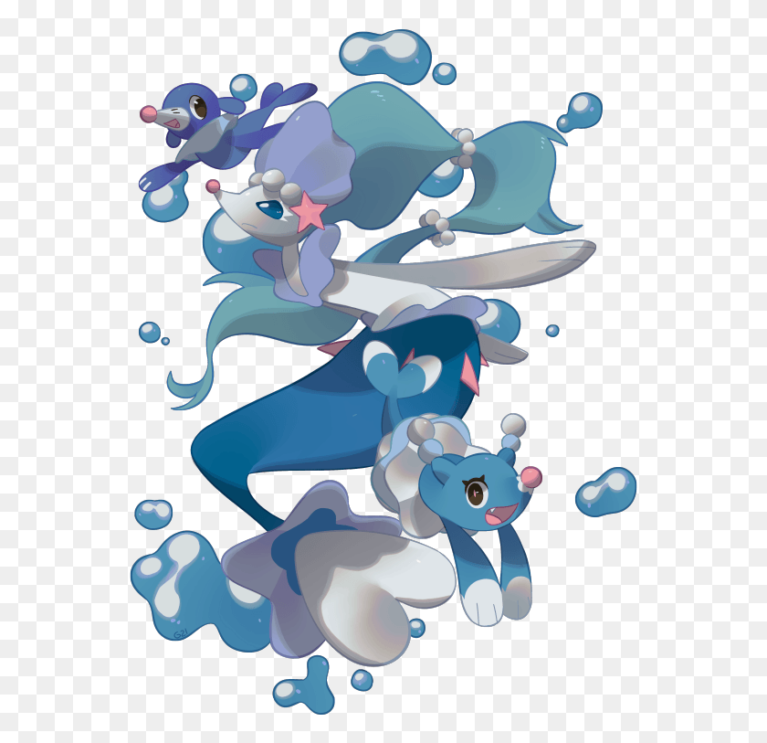 557x753 Descargar Png Popplio Brionne Y Primarina Popplio Brionne Primarina, Graphics, Diseño Floral Hd Png