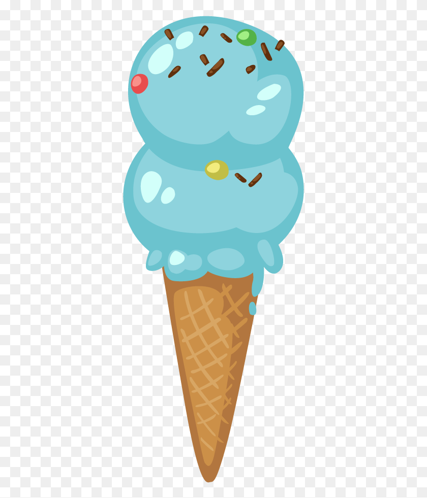 357x921 Popsicle Clipart Icecream Blue Ice Cream Cone Clip Art, Cream, Dessert, Food HD PNG Download