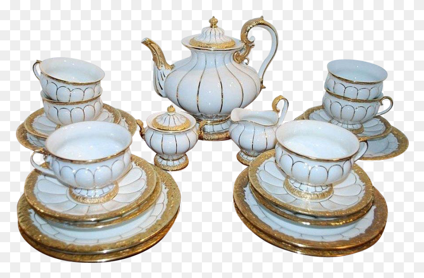 883x556 Porcelain Coffee Set Saucer, Pottery, Teapot HD PNG Download