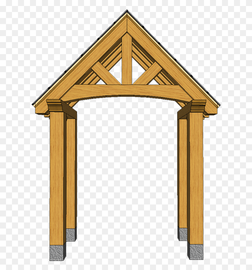 632x838 Porch B5 With Curved Truss, Triangle, Architecture, Building Descargar Hd Png
