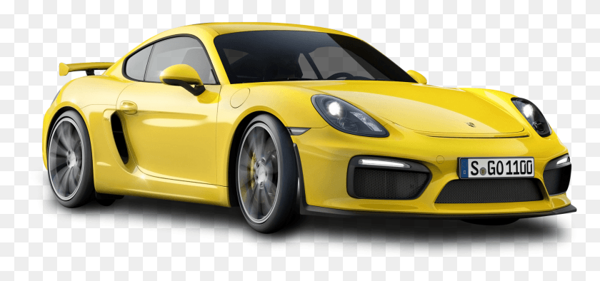 1825x782 Porsche Cayman Gt4 Желтый, Автомобиль, Транспортное Средство, Транспорт Hd Png Скачать