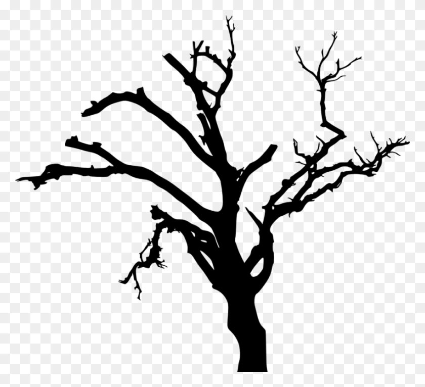 850x770 Descargar Png / Silueta De Árbol Muerto Png