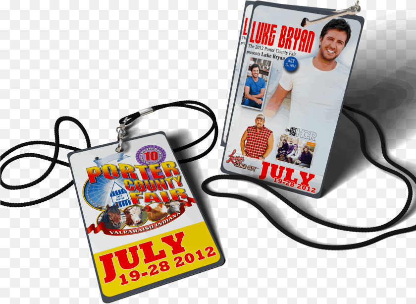 1921x1402 Porter County Fair Laynards For Luke Bryan Show By Country Music John Illsley Autograph In Person Signed, Advertisement, Poster, Adult, Male Clipart PNG