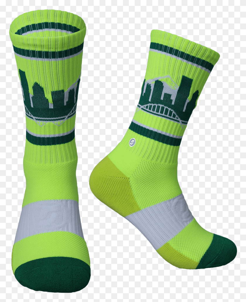 1005x1251 Portland Skyline Neon Sock, Clothing, Apparel, Shoe HD PNG Download
