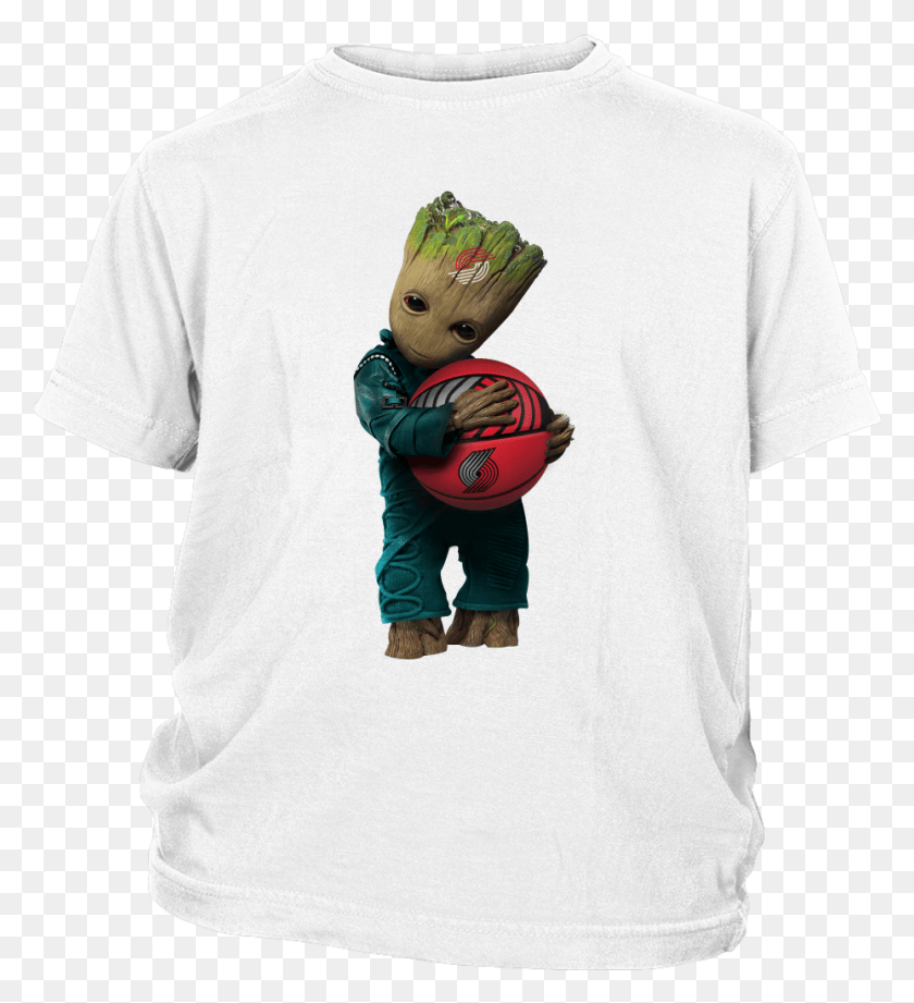928x1025 Portland Trail Blazers Guardians Of The Galaxy Groot, Clothing, Apparel, T-shirt HD PNG Download