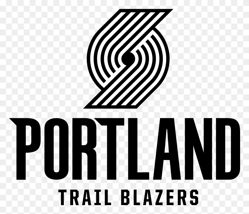 2201x1877 Portland Trail Blazers Logo Transparente Amp Vector Trail Blazers Logo Blanco Y Negro, Texto, Símbolo, Marca Registrada Hd Png