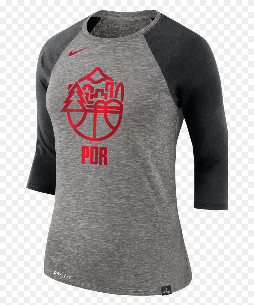 670x946 Portland Trail Blazers Nike Dry Women39s 34 Sleeve T Shirt Nike 2018, Clothing, Apparel, Long Sleeve HD PNG Download