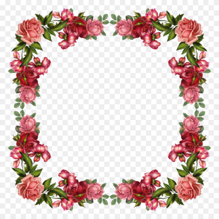 1024x1024 Portrait Borders Related Keywords Suggestions Vintage Flowers Corner, Plant, Flower, Blossom HD PNG Download