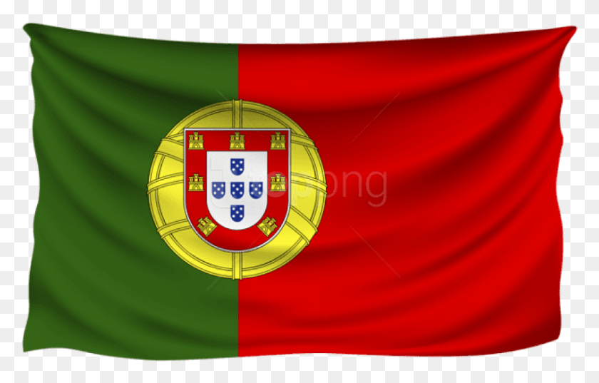 846x518 Portugal Flag Green And Red Flag With Something, Symbol, Logo, Trademark HD PNG Download