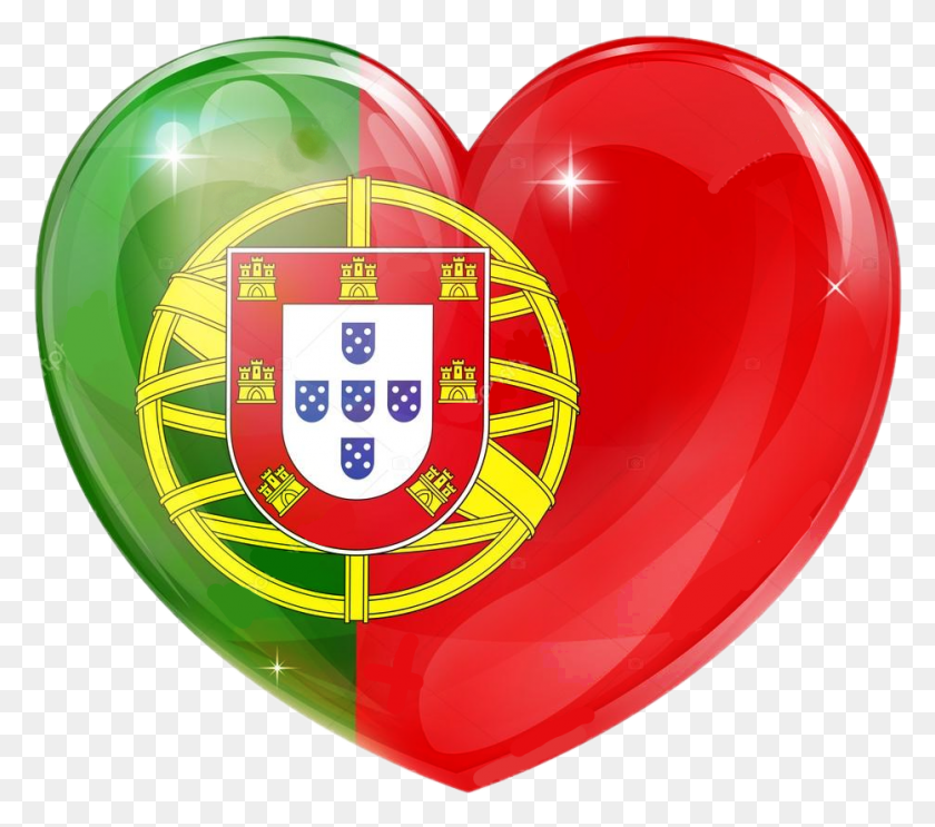 932x817 Portugal Heart Flag Cristal Portugal Flag, Ball, Balloon HD PNG Download