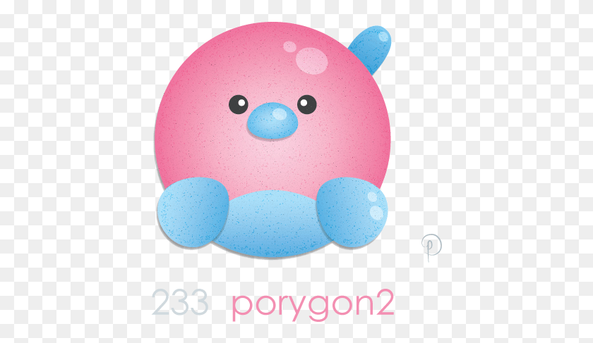 413x427 Porygon 2, По-Видимому, Обновления - Изогнутая Игрушка Для Ванны, Воздушный Шар, Мяч, Животное Png Скачать