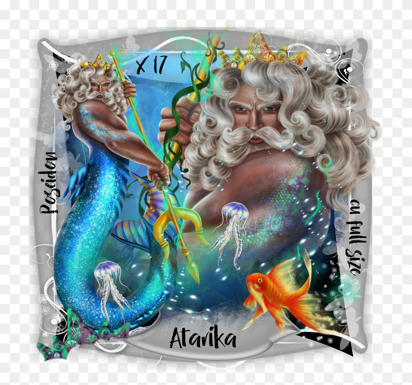725x725 Poseidon Cu X Mermaid, Poster, Publicidad, Pez Hd Png