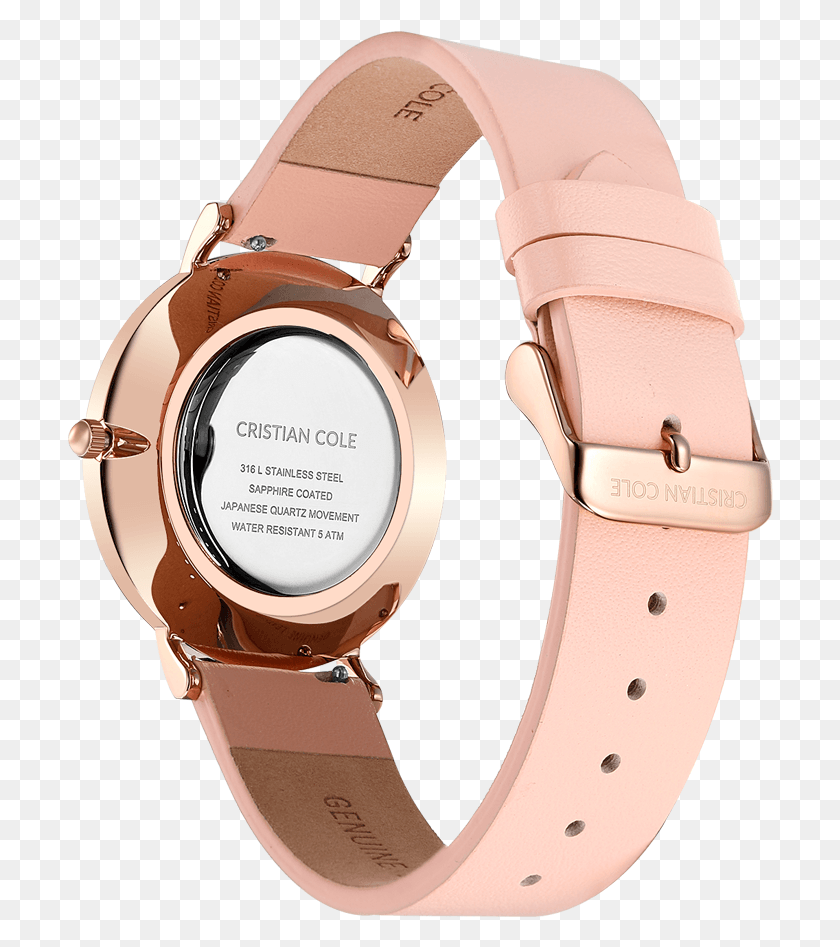 706x887 Posh Peachy Pink Cristian Cole Buckle Analog Watch, Wristwatch, Helmet, Clothing HD PNG Download