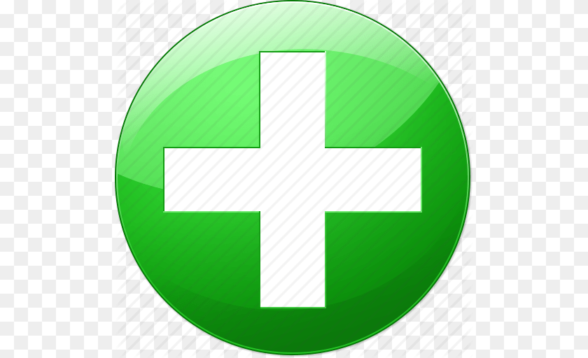 512x512 Positive Icon Image, Green, Symbol, Disk, First Aid Clipart PNG
