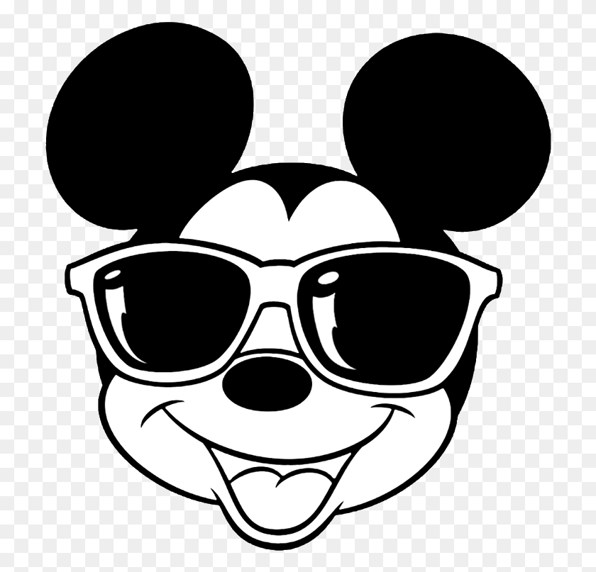 714x747 Post Mickey Mouse Gafas De Sol Clipart, Stencil, Accesorios, Accesorio Hd Png