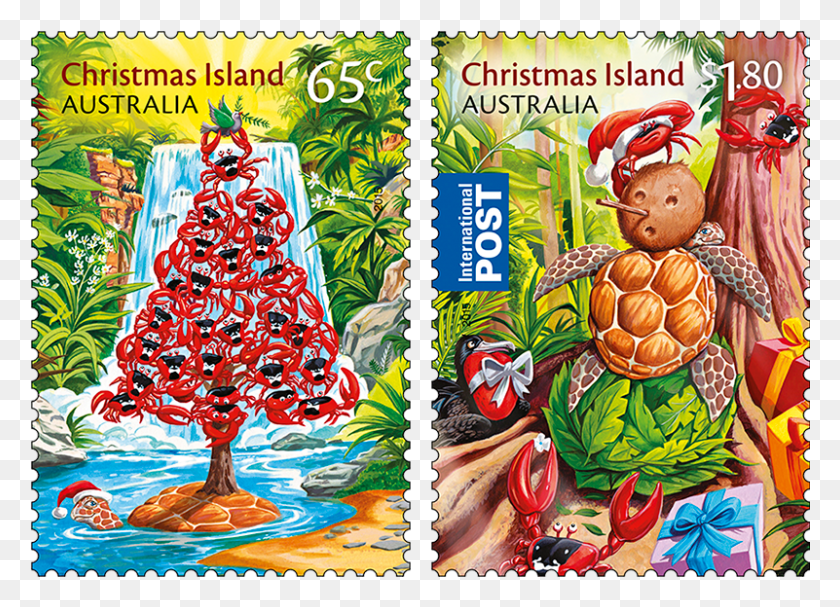 801x562 Descargar Png / Sello Postal De La Isla De Navidad Png