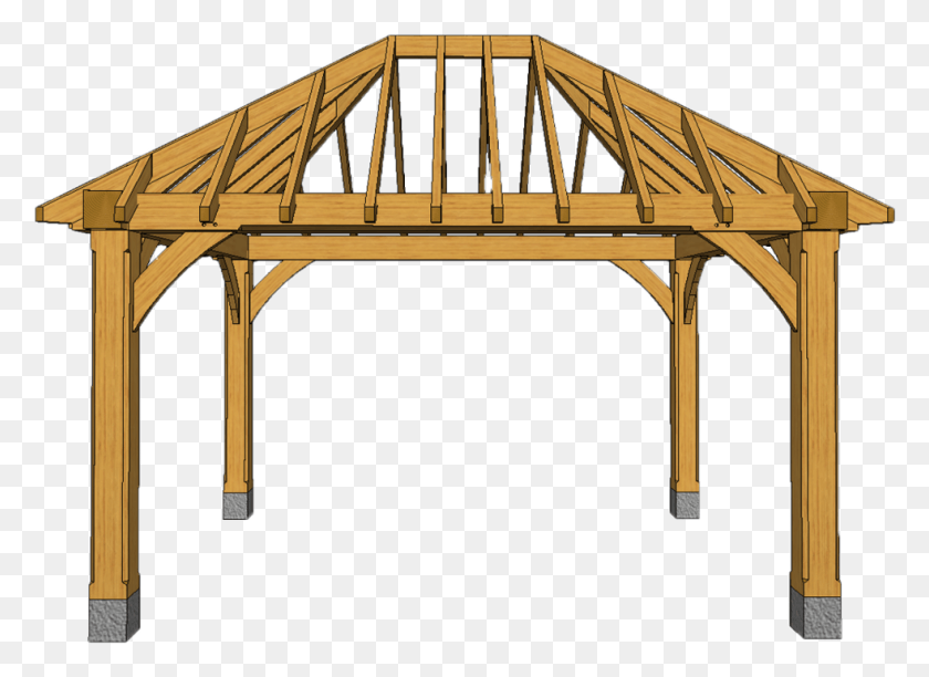 982x695 Post Oak Gazebo 3D Front Gazebo, Мост, Здание, Освещение Hd Png Скачать