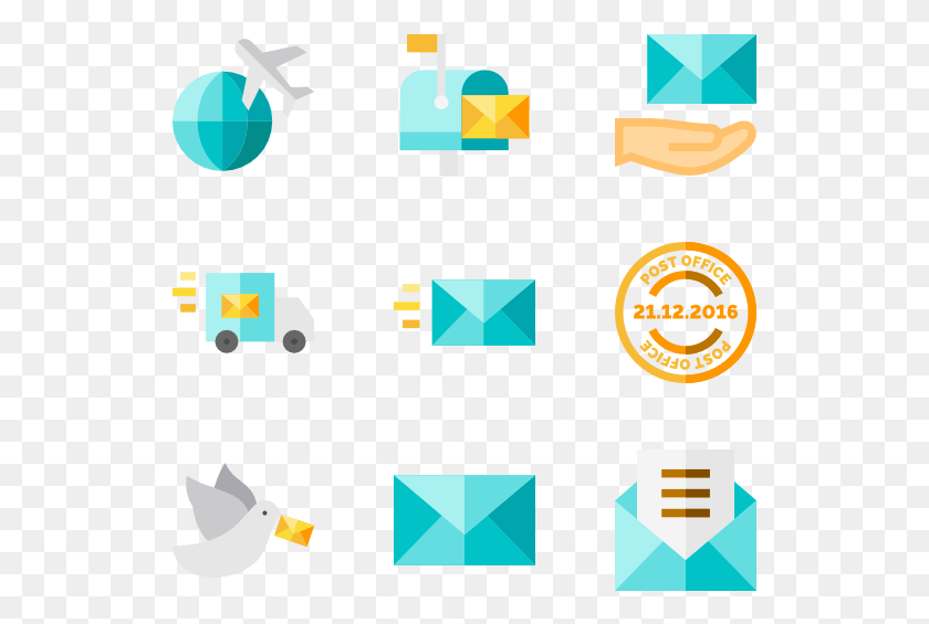529x505 Post Office Post Flat Icon, Text, Symbol, Logo HD PNG Download