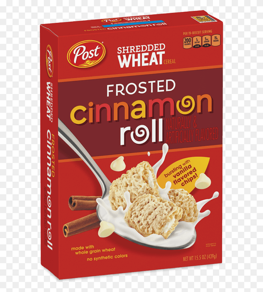 590x872 Post Shredded Wheat Frosted Cinnamon Roll Box Булочки С Корицей Зерновые, Мороженое, Сливки, Десерт Png Скачать