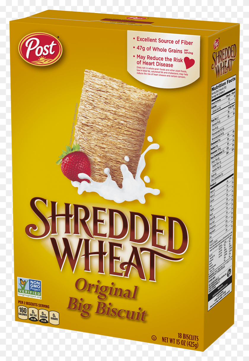 785x1163 Post Shredded Wheat Original Big Biscuit Cereal Box Whole Grain, Food, Poster, Advertisement HD PNG Download