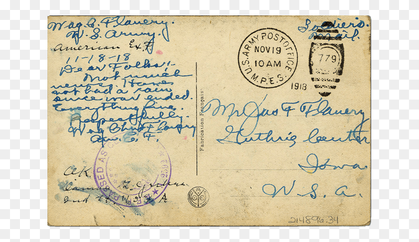 651x426 Открытка, Отправленная Из Франции Открытка Времен Первой Мировой Войны, Конверт, Почта, Паспорт Hd Png Скачать