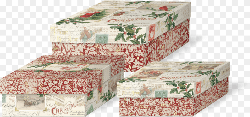 Postcards Amp Holly Square Nested Box Set Box, Cardboard, Carton Clipart PNG