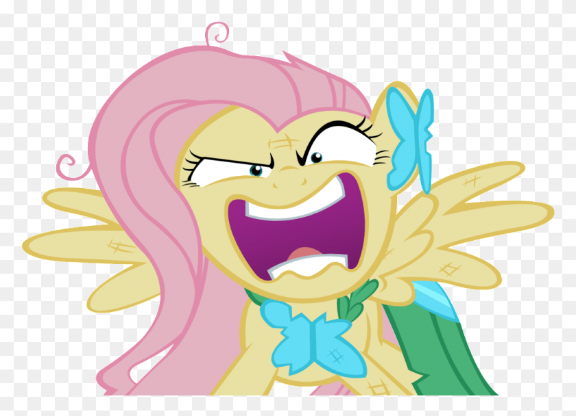 1003x705 Posted Image My Little Pony Crazy Fluttershy, Graphics, Face HD PNG Download