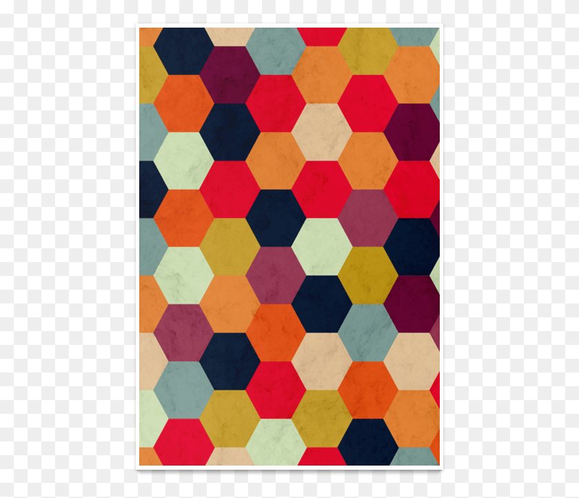 455x662 Poster Colorful Beehive Pattern De Tobias Fonsecana Cushion Colorful, Rug, Graphics HD PNG Download