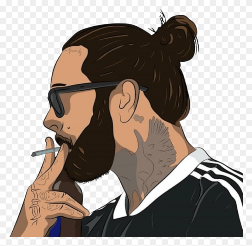 915x895 Postmalone Sticker Post Malone, Head, Face, Person HD PNG Download
