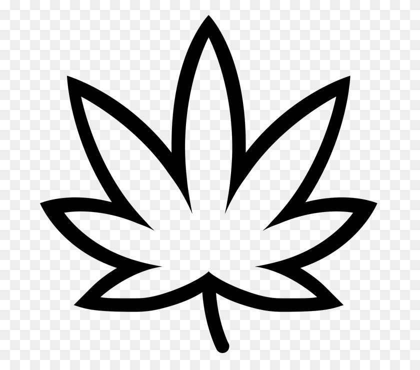 680x680 Pot Leaf Outline Cannabis Leaf Outline, Plant, Symbol, Stencil HD PNG Download