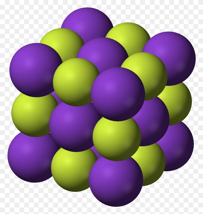 944x1001 Potassium Fluoride Unit Cell 3d Ionic Structure Of Potassium Fluoride, Sphere, Balloon, Ball HD PNG Download