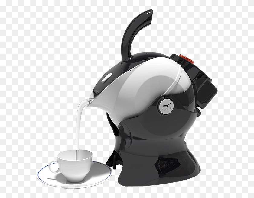 600x596 Pouring Made Easy Ucello Tipping Kettle, Helmet, Clothing, Apparel HD PNG Download