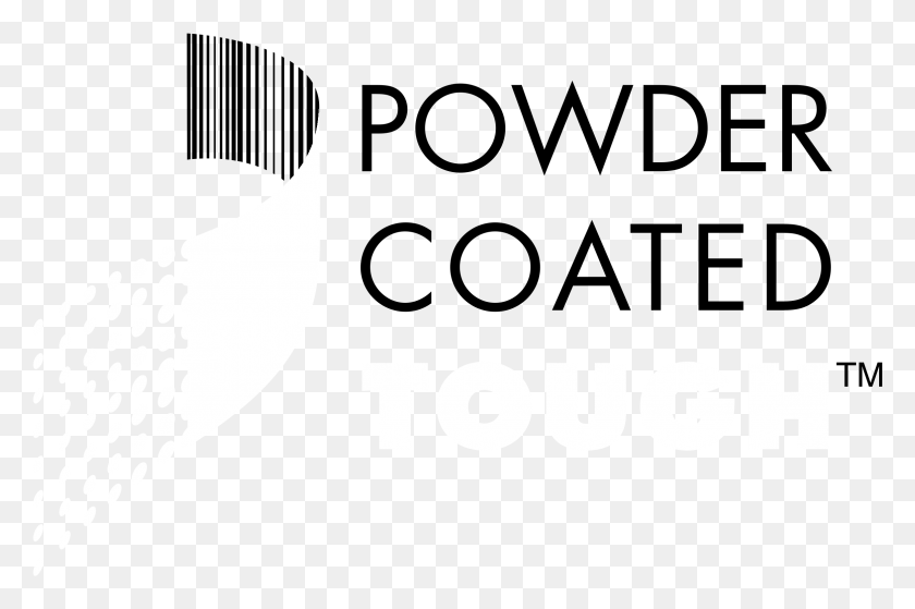 2331x1493 Powder Coated Tough Logo Black And White Powder, Label, Text, Symbol Descargar Hd Png