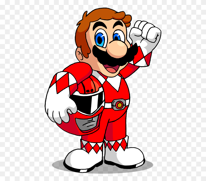 477x679 Power Rangers Clipart Red Super Mario Power Rangers, Hand, Fist HD PNG Download