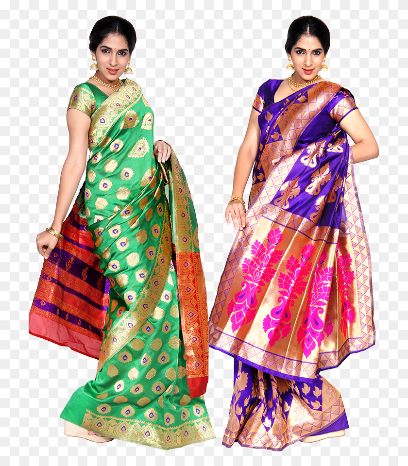 723x900 Powered By Synamen Sarvodaya Cotton Sarees With Price, Clothing, Apparel, Sari HD PNG Download