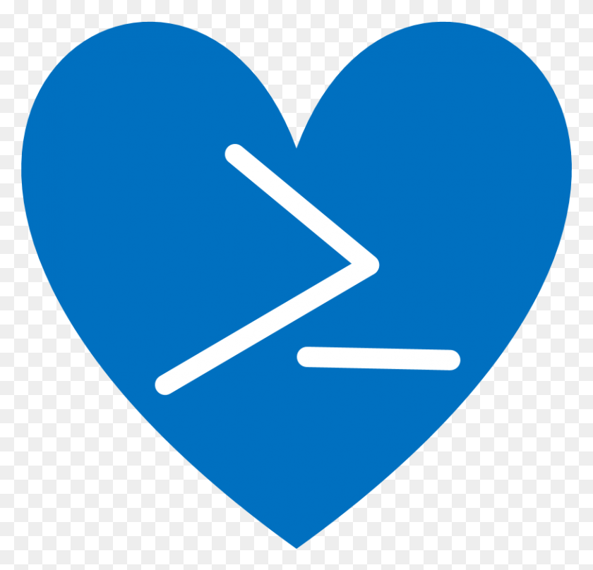 811x778 Descargar Png Powershell Logotipo En Un Corazón De Windows Powershell, Plectro, Mano, Texto Hd Png