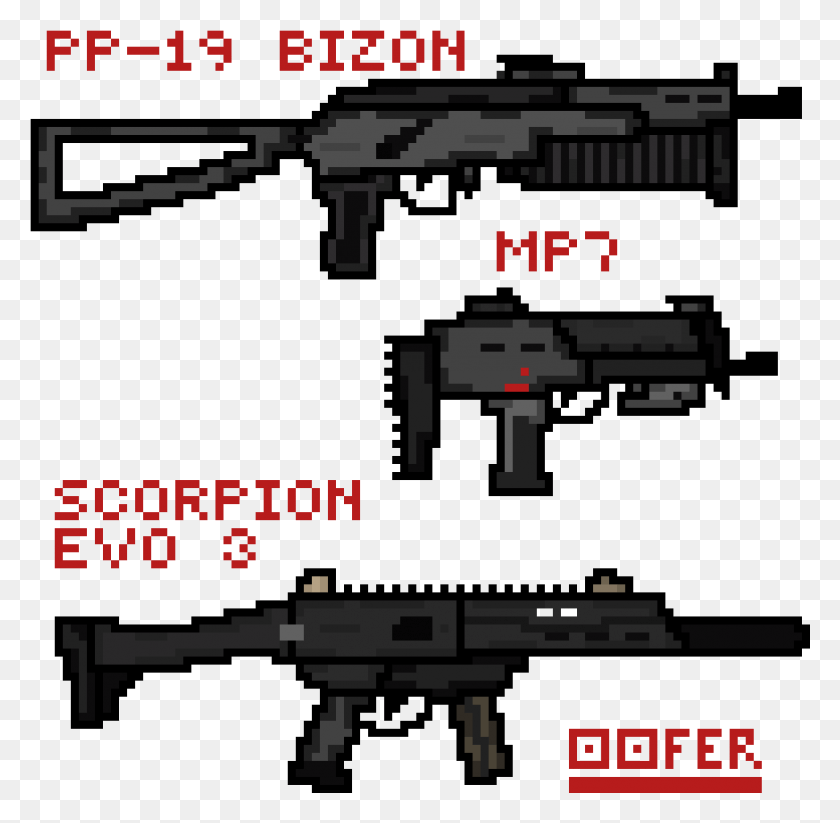 1165x1141 Pp 19 Bizon Mp7 И Штурмовая Винтовка Scorpion Evo, Оружие, Вооружение, Пистолет Hd Png Скачать