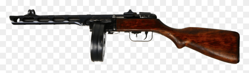 887x216 Ppsh Sumbmachine Gun Ppsh Transparent, Weapon, Weaponry, Rifle HD PNG Download