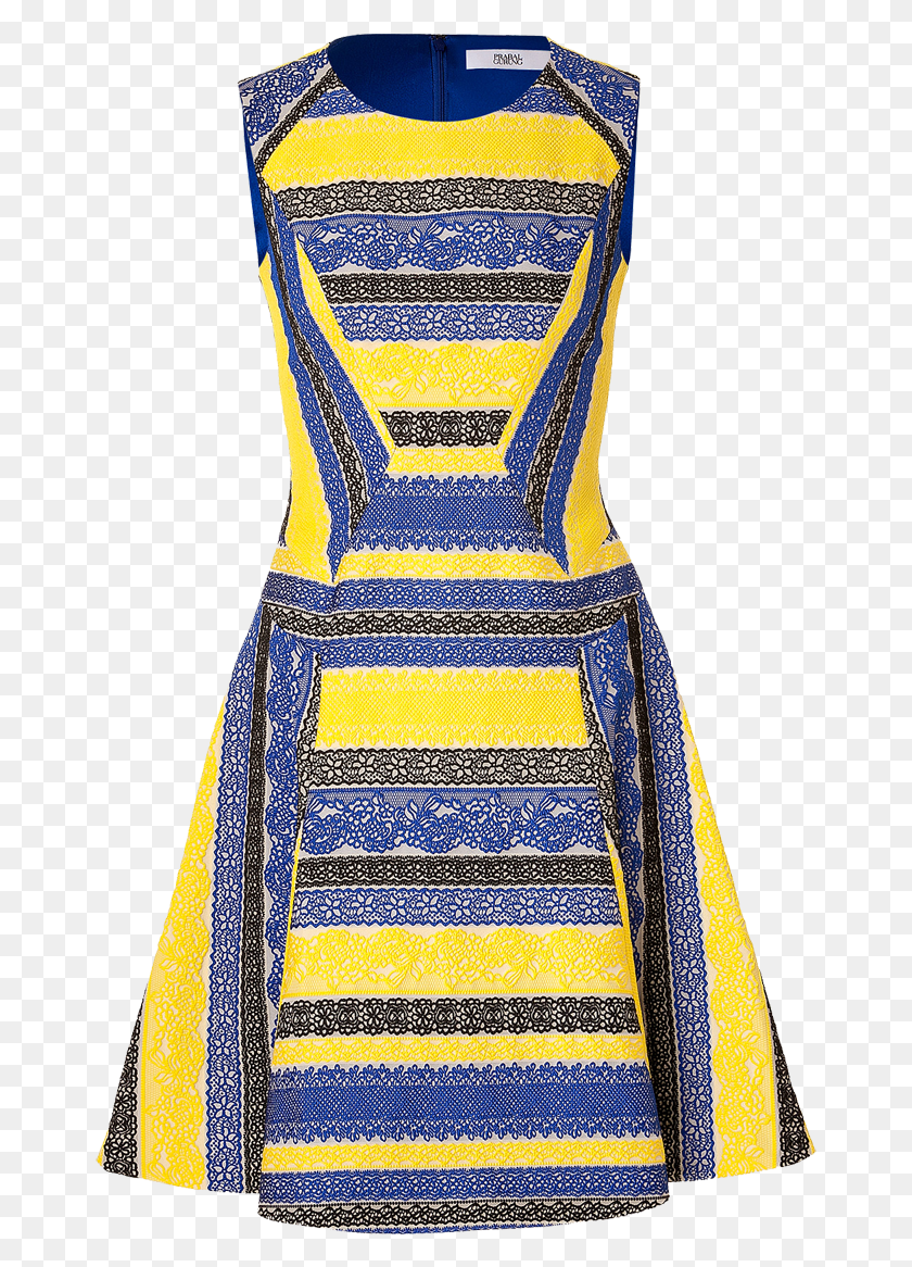 665x1106 Prabal Gurung Royal Blue Yellow Black Embroidered Lace Royal Blue Yellow Dress, Clothing, Apparel, Pants HD PNG Download
