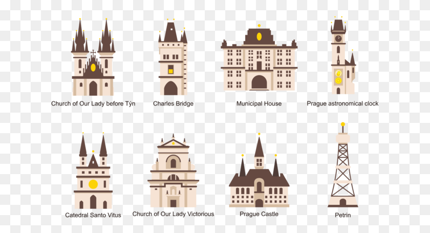 641x395 Prague Icons Vector Castle, Architecture, Building, Lighting HD PNG Download