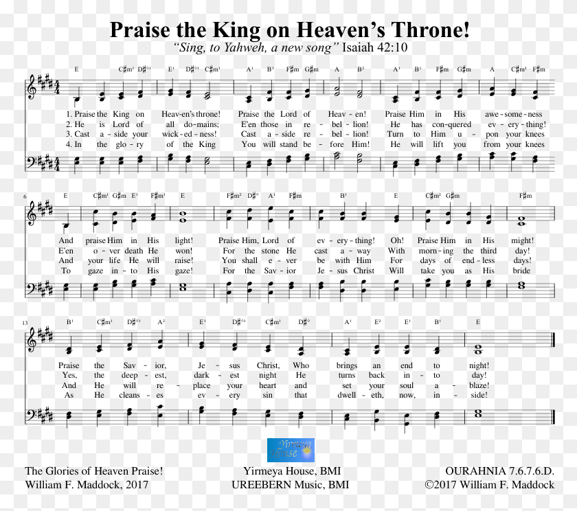 777x684 Praise The King On Heaven39s Throne Sheet Music Composed Pass Me Not Chord, Screen, Electronics, Monitor HD PNG Download